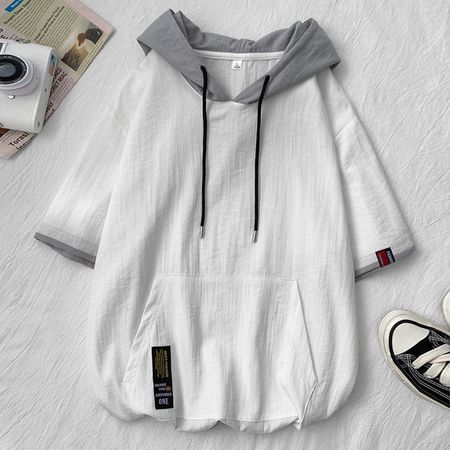 Men's Short-Sleeved Hooded Sweatshirt